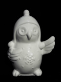 Sowa ceramiczna biała szkliwiona skarbonka 15*12*8cm (4759619) Sowa ceramiczna biała szkliwiona skarbonka 15*12*8cm (4759619)