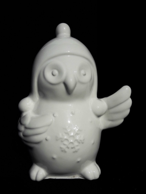 Sowa ceramiczna biała szkliwiona skarbonka 15*12*8cm (4759619) Sowa ceramiczna biała szkliwiona skarbonka 15*12*8cm (4759619)