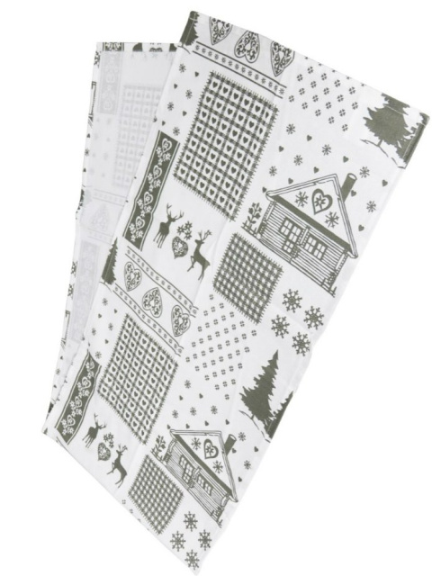 Bieżnik 40*150cm bawełniany biały z szarymi domkami (SJ6-415) -40% Bieżnik 40*150cm bawełniany biały z szarymi domkami (SJ6-415) -40%