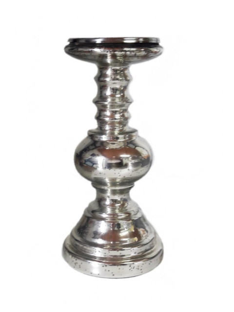 Świecznik szklany srebrny 23*11,5cm (IN0115) Świecznik szklany srebrny 23*11,5cm (IN0115)