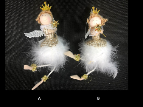 Zawieszka aniołek z białymi piórkami lecący 12*14*6cm (ZX0188)-20% Zawieszka aniołek z białymi piórkami lecący 12*14*6cm (ZX0188)-20%