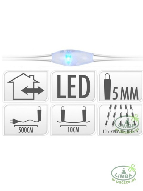 Lampki na druciku 100LED wiązka 10*100cm kolor 240V (AX8703510) Lampki na druciku 100LED wiązka 10*100cm kolor 240V (AX8703510)