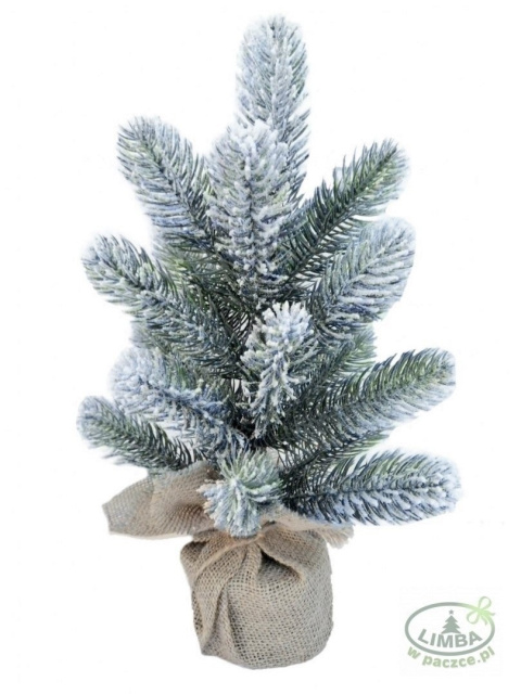 Choinka PE DELUX 35cm "śnieg" w worku jutowym (DC2052)L Choinka PE DELUX 35cm "śnieg" w worku jutowym (DC2052)L