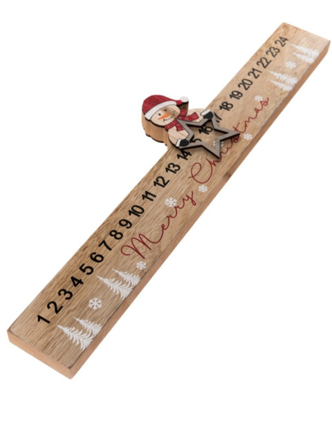 Kalendarz drewniany adwentowy z bałwankiem (ZS1206) 40*2*10cm-20%