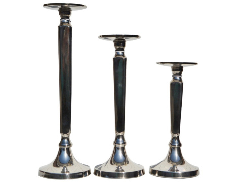 Świecznik metal. srebrny mały 23,5*11cm (IK0072)-20% Świecznik metal. srebrny mały 23,5*11cm (IK0072)-20%