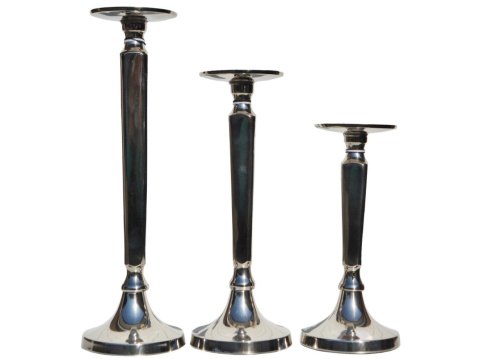 Świecznik metal. srebrny średni 29*11cm (IK0074)-20% Świecznik metal. srebrny średni 29*11cm (IK0074)-20%