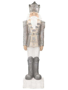 Nutcracker dziadek do orzechów 92cm ceramiczny szary LED na baterie 3*AAA (FY1M106-34) h:92*24*14cm