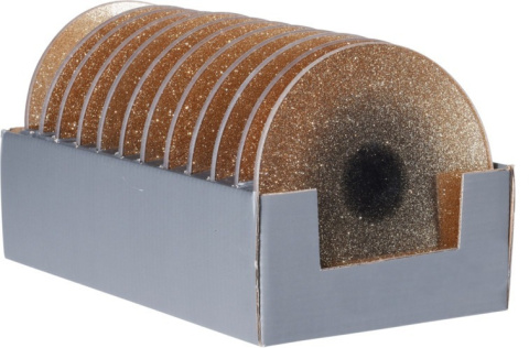 Podstawka szklana lusterkowa złoty brokat fi 15cm (024631) Podstawka szklana lusterkowa złoty brokat fi 15cm (024631)