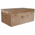 Kufer welurowy beżowy duży h;25*58*37cm (6190)-20%