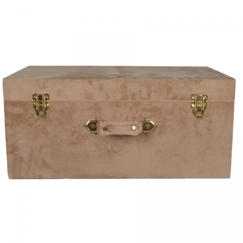 Kufer welurowy beżowy duży h;25*58*37cm (6190)-20% Kufer welurowy beżowy duży h;25*58*37cm (6190)-20%