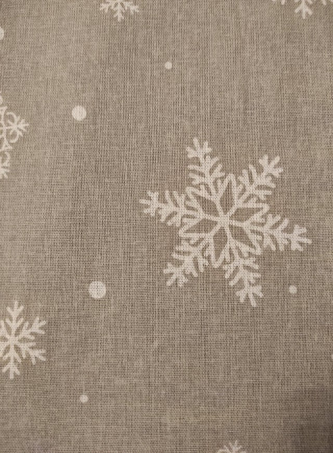 Bieżnik 30*120cm bawełniany beżowy ze śnieżynką (SJ2-312) -40% Bieżnik 30*120cm bawełniany beżowy ze śnieżynką (SJ2-312) -40%