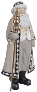 Mikołaj ceramiczny 41cm stojący beżowo-złoty (4021) h:41*17,5*13,5cm Mikołaj ceramiczny 41cm stojący beżowo-złoty (4021) h:41*17,5*13,5cm