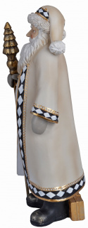 Mikołaj ceramiczny 41cm stojący beżowo-złoty (4021) h:41*17,5*13,5cm Mikołaj ceramiczny 41cm stojący beżowo-złoty (4021) h:41*17,5*13,5cm