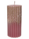 Świeca karbowana velvet pink z brokatem h:15*7cm (209509)-20%