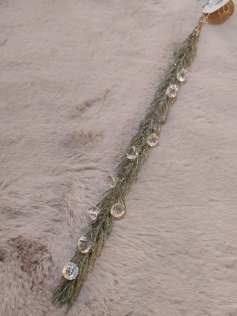Zawieszka gałązka brokatowa 35cm z diamencikami 3kolory (BX19202)-20% Zawieszka gałązka brokatowa 35cm z diamencikami 3kolory (BX19202)-20%