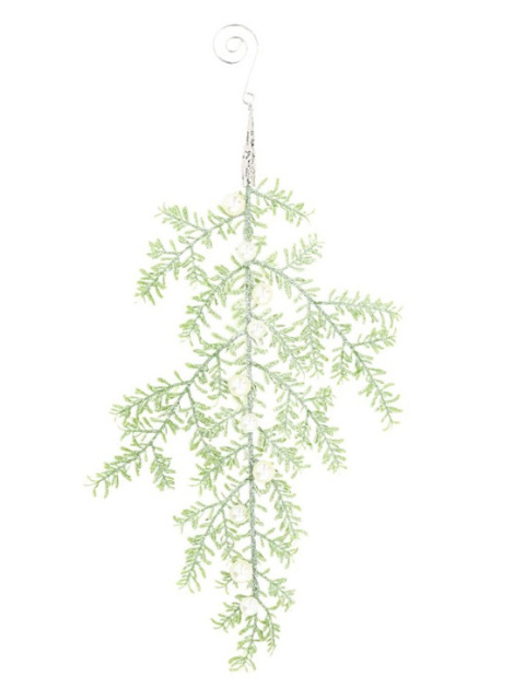 Zawieszka liść brokat 30cm z perełkami zielony (BX19184)-20% Zawieszka liść brokat 30cm z perełkami zielony (BX19184)-20%