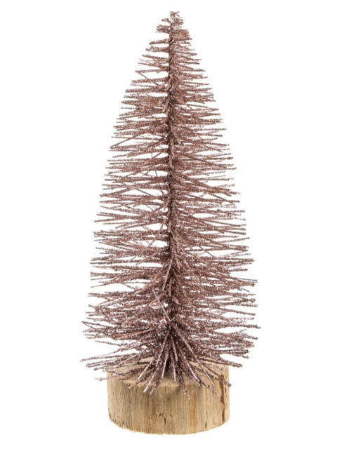 Choinka "szczotka" na pieńku różowa z brokatem (OZB06790) h:25cm Choinka "szczotka" na pieńku różowa z brokatem (OZB06790) h:25cm