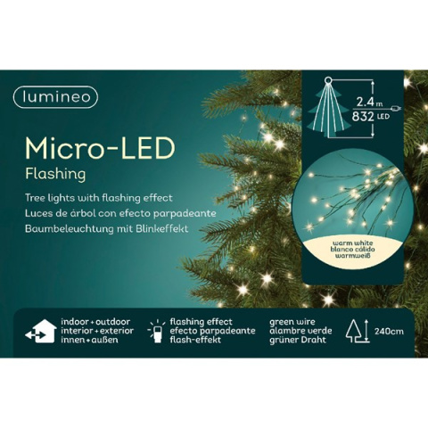 Lampki na zielonym druciku 832LED wiązka 240cm ciepłe flash (496145) Lampki na zielonym druciku 832LED wiązka 240cm ciepłe flash (496145)