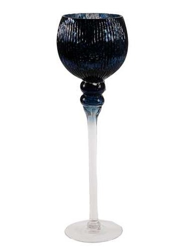Świecznik szklany granatowy 30cm (TG58705)-20% Świecznik szklany granatowy 30cm (TG58705)-20%