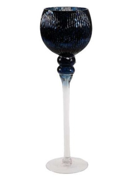 Świecznik szklany granatowy 35cm (TG58701)-20%