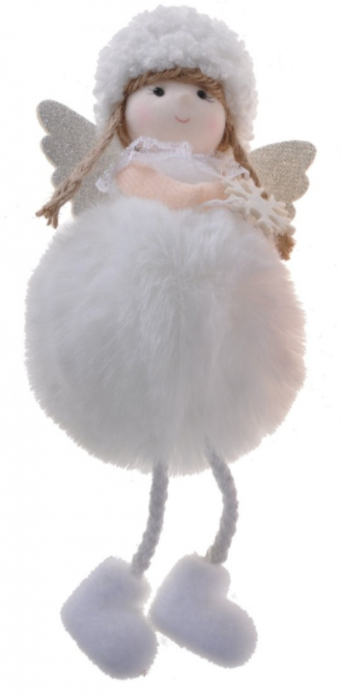 Zaw. aniołek 18cm pompon futerko ruchome nóżki 3kol. (DT-201-0082) -40% Zaw. aniołek 18cm pompon futerko ruchome nóżki 3kol. (DT-201-0082) -40%