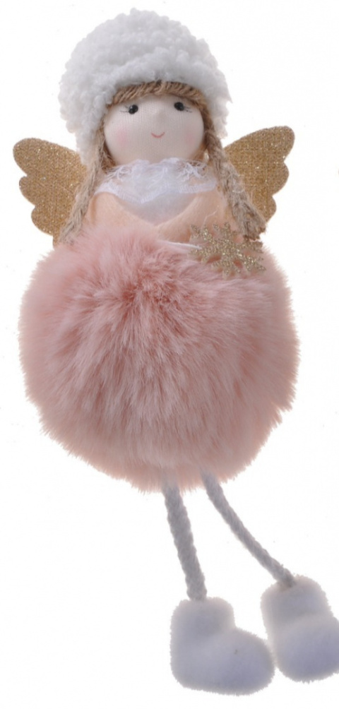 Zaw. aniołek 18cm pompon futerko ruchome nóżki 3kol. (DT-201-0082) -40% Zaw. aniołek 18cm pompon futerko ruchome nóżki 3kol. (DT-201-0082) -40%