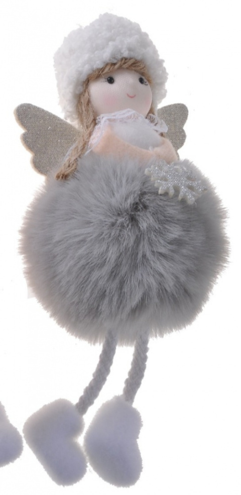 Zaw. aniołek 18cm pompon futerko ruchome nóżki 3kol. (DT-201-0082) -40% Zaw. aniołek 18cm pompon futerko ruchome nóżki 3kol. (DT-201-0082) -40%