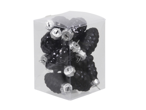 Kpl 12 szyszek szklanych 60mm mix czarny mat/opal (102445) Kpl 12 szyszek szklanych 60mm mix czarny mat/opal (102445)