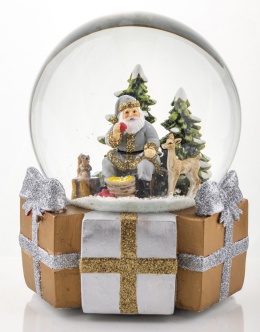 Kula wodna 12cm Mikołaj ze zwierzętami pozytywka (139897)