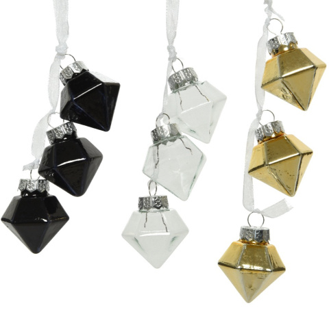 Zawieszka szklana 3 diamenty (062089) 3kolory-20% Zawieszka szklana 3 diamenty (062089) 3kolory-20%