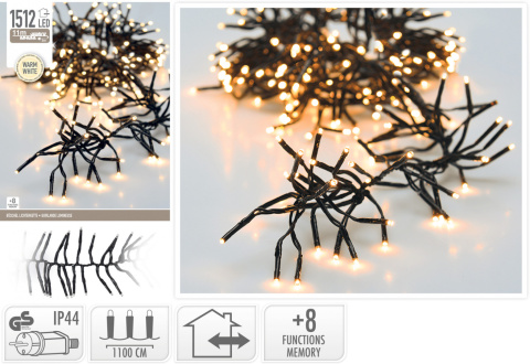 Girlanda świetlna 1512LED dł.11m b.ciepła czarny przewód(AX8505150) Girlanda świetlna 1512LED dł.11m b.ciepła czarny przewód(AX8505150)