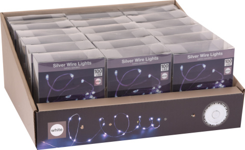 Lampki na druciku 100LED zimne 495cm na baterie (AX9730440) Lampki na druciku 100LED zimne 495cm na baterie (AX9730440)