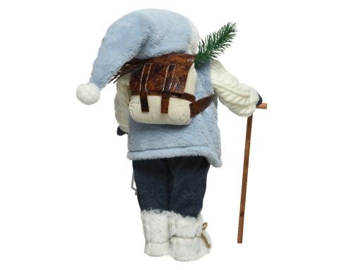 Mikołaj stojący 45cm z latarnią biało-niebieskie futerko (740440) Mikołaj stojący 45cm z latarnią biało-niebieskie futerko (740440)