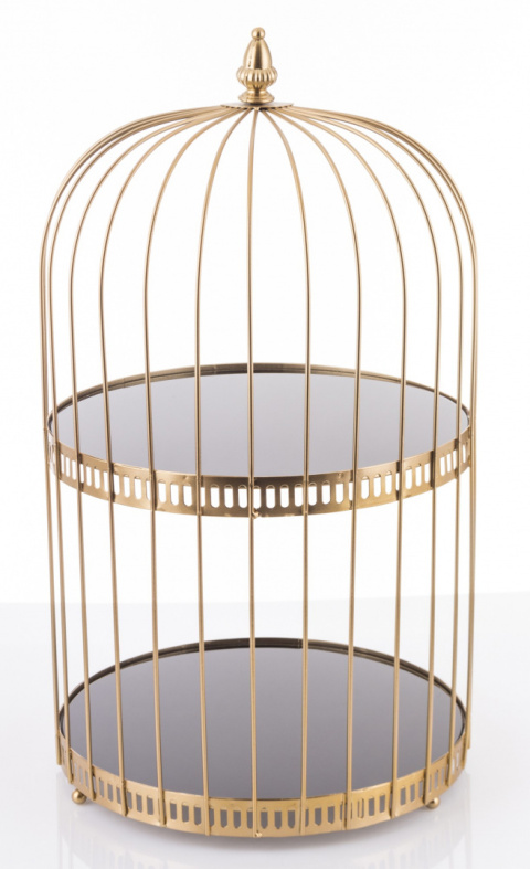 Klatka metalowa złota 50cm otwarta dwa poziomy (144824) Klatka metalowa złota 50cm otwarta dwa poziomy (144824)