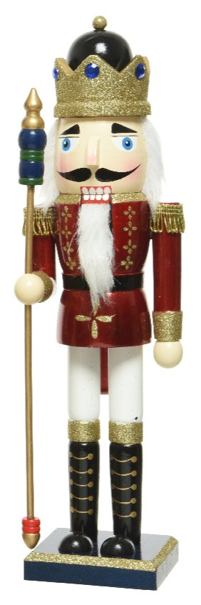 Nutcracker drewniany 38cm kolorowy z laską (550342)