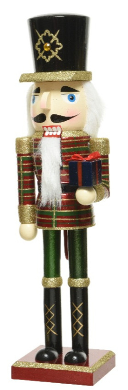 Nutcracker drewn. 38cm kolorowy z prezentem (550342) 38*11*10cm