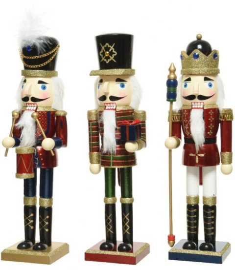 Nutcracker drewniany 89cm smukły 3wzory (550339)