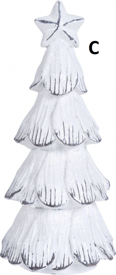 Choinka ceramiczna z gwiazdką biało-grafitowa 20cm 2wzory (014903)-20% Choinka ceramiczna z gwiazdką biało-grafitowa 20cm 2wzory (014903)-20%