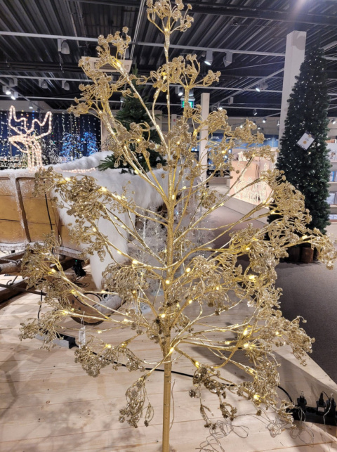 Drzewko 150cm złote brokatowe 102LED ciepłe zasilacz (AX5310780) wew/zew-20% Drzewko 150cm złote brokatowe 102LED ciepłe zasilacz (AX5310780) wew/zew-20%