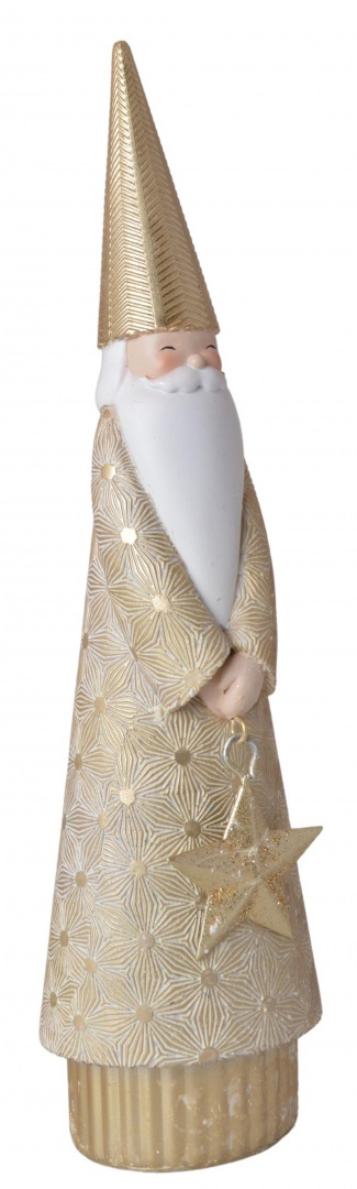 Figurka ceramiczna Mikołaj złoty z metalową gwiazdką (3563) Figurka ceramiczna Mikołaj złoty z metalową gwiazdką (3563)
