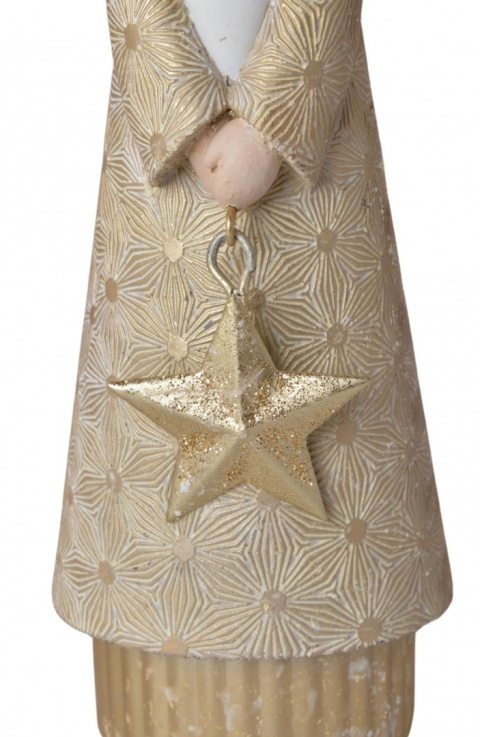 Figurka ceramiczna Mikołaj złoty z metalową gwiazdką (3563) Figurka ceramiczna Mikołaj złoty z metalową gwiazdką (3563)