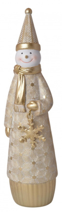 Figurka ceramiczna bałwanek złoty z metalową gwiazdką (3556) Figurka ceramiczna bałwanek złoty z metalową gwiazdką (3556)