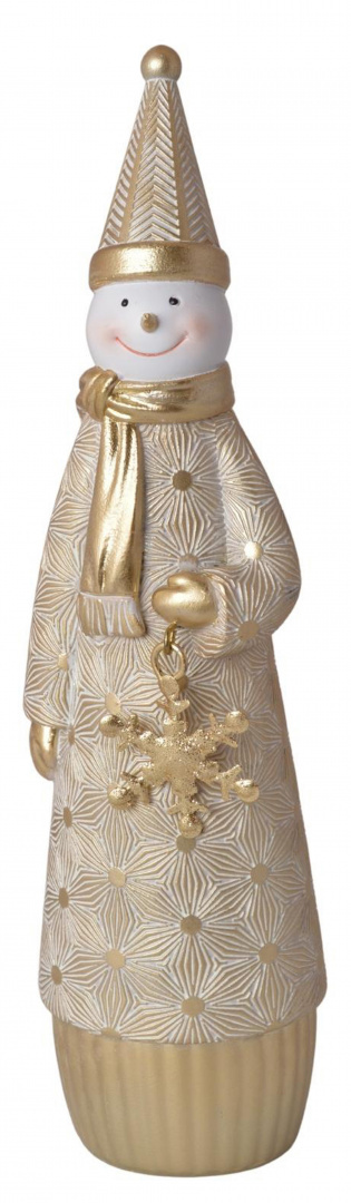Figurka ceramiczna bałwanek złoty z metalową gwiazdką (3556) Figurka ceramiczna bałwanek złoty z metalową gwiazdką (3556)