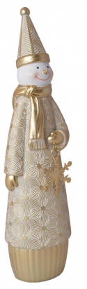 Figurka ceramiczna bałwanek złoty z metalową gwiazdką (3556) Figurka ceramiczna bałwanek złoty z metalową gwiazdką (3556)