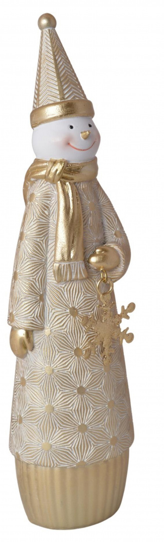 Figurka ceramiczna bałwanek złoty z metalową gwiazdką (3556) Figurka ceramiczna bałwanek złoty z metalową gwiazdką (3556)