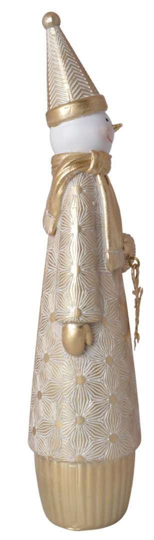Figurka ceramiczna bałwanek złoty z metalową gwiazdką (3556) Figurka ceramiczna bałwanek złoty z metalową gwiazdką (3556)
