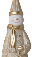 Figurka ceramiczna bałwanek złoty z metalową gwiazdką (3556) Figurka ceramiczna bałwanek złoty z metalową gwiazdką (3556)