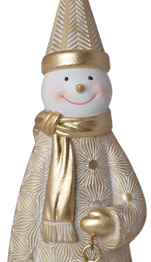 Figurka ceramiczna bałwanek złoty z metalową gwiazdką (3556) Figurka ceramiczna bałwanek złoty z metalową gwiazdką (3556)