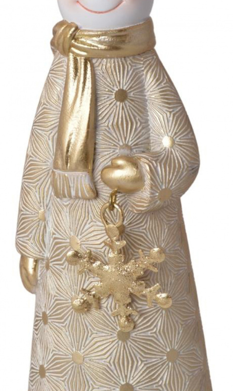 Figurka ceramiczna bałwanek złoty z metalową gwiazdką (3556) Figurka ceramiczna bałwanek złoty z metalową gwiazdką (3556)