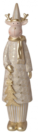 Figurka ceramiczna renifer złoty z metalową choinką (3560) Figurka ceramiczna renifer złoty z metalową choinką (3560)